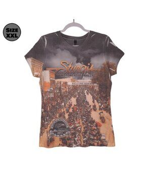 Sturgis Motorcycle Rally 2013 USED Women's Fitted Shirt (XXL, AOP, 73rd)